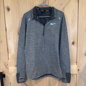 NIKE SPHERE Gray Men's 1/2 Zip Running Jacket
